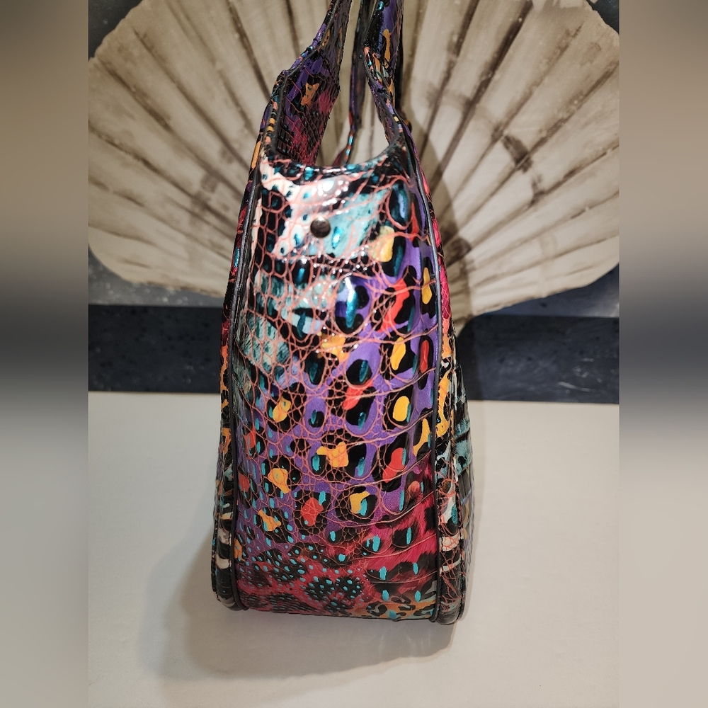 Brahmin Small Carla In Stampede Colorful Melbourne Leather - Picture 7 of 14
